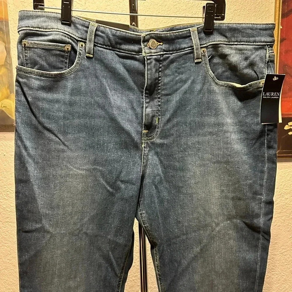 Ralph Lauren high rise bootleg legacy wash jeans women’s 16/33 - Picture 4 of 12